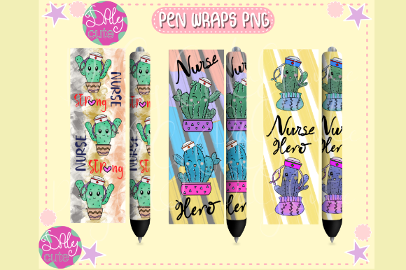 Cactus Pen Wraps PNG: Graphics & Print Templates