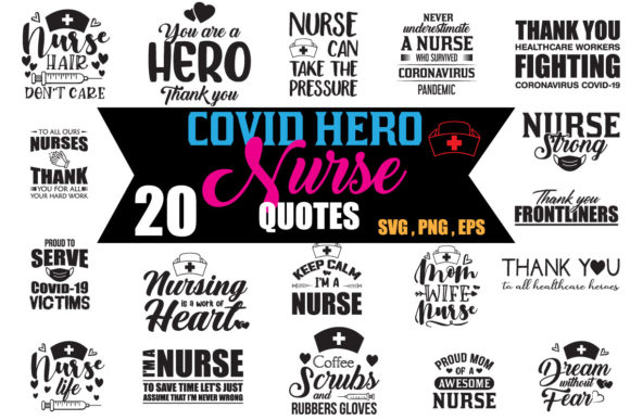 Covid Hero Nurse Bundle: Graphics and Illustrations