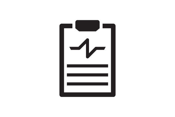 Medical Clipboard Icon - Heartbeat Graphics & Icons