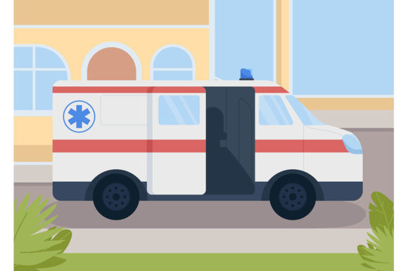 Medical Transportation Flat Illustration: Graphics & Illustrations
