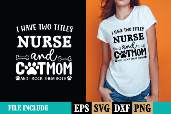 Nurse Cat Mom Graphics & Print Templates