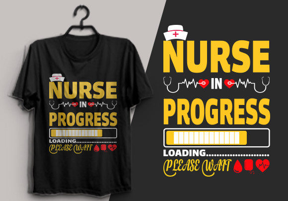Nurse Progress T Shirt Design Graphic: Print Templates & Graphics