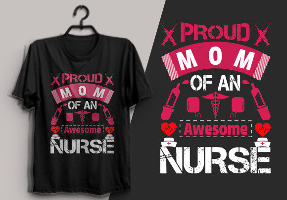 Proud Mom of a Nurse Graphics & Print Templates